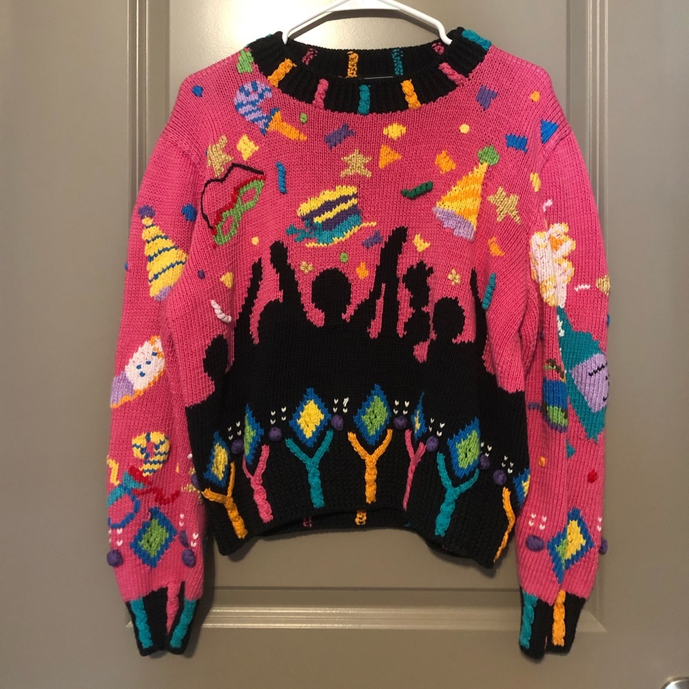 Party Pink Hand Knit Cotton Berek Sweater